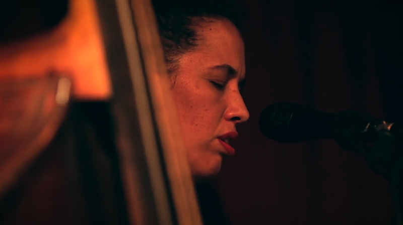 Danae Estrela performing live – vocalist of «Danae e os novos crioulos»